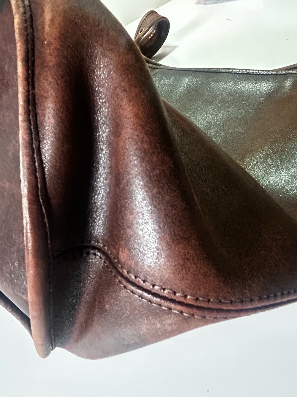 Vintage Coach Duffle Sac Handbag 9085 Brown Leather New York City - Picture 3 of 14